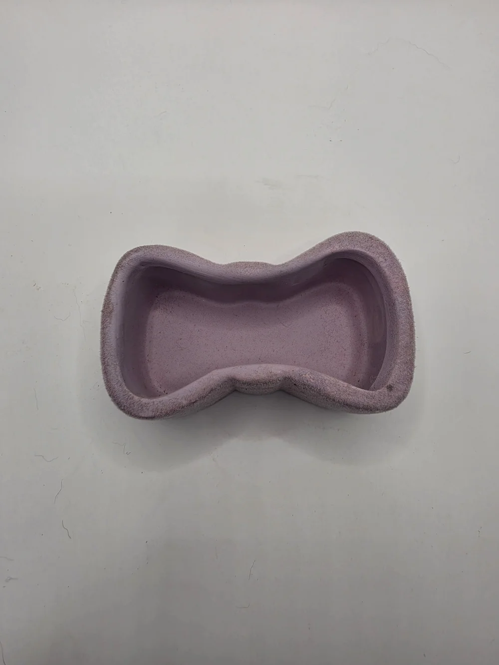 Marianne's Purple Flocked Velvet Bow Trinket Jewelry Box  Storage Case